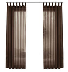 2er-Pack Gardinen Transparent Vorhang Set Wohnzimmer Voile Schlaufenschal mit Bleibandabschluß 61000CN Gardinen Set 61000CNbraun-frei | gerdinenbox.com