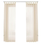 2er-Pack Gardinen Transparent Vorhang Set Wohnzimmer Voile Schlaufenschal mit Bleibandabschluß 61000CN Gardinen Set 61000CNcreme-frei | gerdinenbox.com