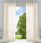 2er-Pack Gardinen Transparent Vorhang Set Wohnzimmer Voile Schlaufenschal mit Bleibandabschluß 61000CN Creme HxB 245x140 cm Gardinen Set 61000CNcreme | gerdinenbox.com