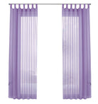 2er-Pack Gardinen Transparent Vorhang Set Wohnzimmer Voile Schlaufenschal mit Bleibandabschluß 61000CN Gardinen Set 61000CNflieder-frei | gerdinenbox.com