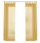 2er-Pack Gardinen Transparent Vorhang Set Wohnzimmer Voile Schlaufenschal mit Bleibandabschluß 61000CN Gardinen Set 61000CNgelb-frei | gerdinenbox.com