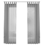 2er-Pack Gardinen Transparent Vorhang Set Wohnzimmer Voile Schlaufenschal mit Bleibandabschluß 61000CN Gardinen Set 61000CNgrau-frei | gerdinenbox.com