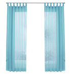 2er-Pack Gardinen Transparent Vorhang Set Wohnzimmer Voile Schlaufenschal mit Bleibandabschluß 61000CN Gardinen Set 61000CNhellblau-frei | gerdinenbox.com