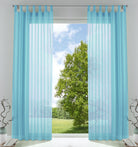 2er-Pack Gardinen Transparent Vorhang Set Wohnzimmer Voile Schlaufenschal mit Bleibandabschluß 61000CN Hellblau HxB 225x140 cm Gardinen Set 61000CNhellblau_b8232c15-c817-4f4b-bad4-0211f279829d | gerdinenbox.com
