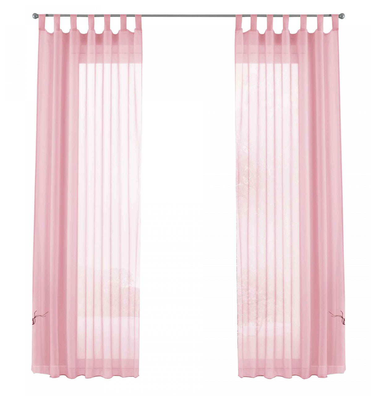 2er-Pack Gardinen Transparent Vorhang Set Wohnzimmer Voile Schlaufenschal mit Bleibandabschluß 61000CN Gardinen Set 61000CNhellrosa-frei | gerdinenbox.com
