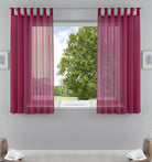 2er-Pack Gardinen Transparent Vorhang Set Wohnzimmer Voile Schlaufenschal mit Bleibandabschluß 61000CN Himbeere HxB 175x140 cm Gardinen Set 61000CNhimbeere-175 | gerdinenbox.com