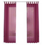 2er-Pack Gardinen Transparent Vorhang Set Wohnzimmer Voile Schlaufenschal mit Bleibandabschluß 61000CN Gardinen Set 61000CNhimbeere-frei | gerdinenbox.com