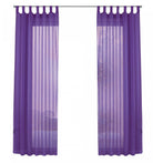 2er-Pack Gardinen Transparent Vorhang Set Wohnzimmer Voile Schlaufenschal mit Bleibandabschluß 61000CN Gardinen Set 61000CNlila-frei | gerdinenbox.com