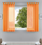 2er-Pack Gardinen Transparent Vorhang Set Wohnzimmer Voile Schlaufenschal mit Bleibandabschluß 61000CN Orange HxB 175x140 cm Gardinen Set 61000CNorange-175 | gerdinenbox.com