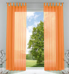 2er-Pack Gardinen Transparent Vorhang Set Wohnzimmer Voile Schlaufenschal mit Bleibandabschluß 61000CN Orange HxB 225x140 cm Gardinen Set 61000CNorange_617760fc-0769-4c94-85de-9bce42dc9a1f | gerdinenbox.com