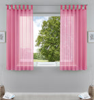 2er-Pack Gardinen Transparent Vorhang Set Wohnzimmer Voile Schlaufenschal mit Bleibandabschluß 61000CN Rosa HxB 175x140 cm Gardinen Set 61000CNrosa-175 | gerdinenbox.com