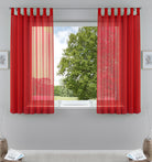 2er-Pack Gardinen Transparent Vorhang Set Wohnzimmer Voile Schlaufenschal mit Bleibandabschluß 61000CN Rot HxB 175x140 cm Gardinen Set 61000CNrot-175 | gerdinenbox.com