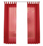 2er-Pack Gardinen Transparent Vorhang Set Wohnzimmer Voile Schlaufenschal mit Bleibandabschluß 61000CN Gardinen Set 61000CNrot-frei | gerdinenbox.com