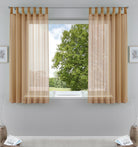 2er-Pack Gardinen Transparent Vorhang Set Wohnzimmer Voile Schlaufenschal mit Bleibandabschluß 61000CN Sand HxB 175x140 cm Gardinen Set 61000CNsand-175 | gerdinenbox.com