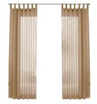 2er-Pack Gardinen Transparent Vorhang Set Wohnzimmer Voile Schlaufenschal mit Bleibandabschluß 61000CN Gardinen Set 61000CNsand-frei | gerdinenbox.com