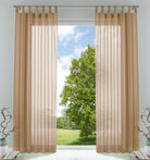 2er-Pack Gardinen Transparent Vorhang Set Wohnzimmer Voile Schlaufenschal mit Bleibandabschluß 61000CN Sand HxB 245x140 cm Gardinen Set 61000CNsand | gerdinenbox.com