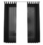 2er-Pack Gardinen Transparent Vorhang Set Wohnzimmer Voile Schlaufenschal mit Bleibandabschluß 61000CN Gardinen Set 61000CNschwarz-frei | gerdinenbox.com