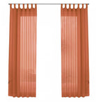 2er-Pack Gardinen Transparent Vorhang Set Wohnzimmer Voile Schlaufenschal mit Bleibandabschluß 61000CN Gardinen Set 61000CNterrakotta-frei | gerdinenbox.com