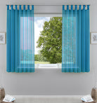2er-Pack Gardinen Transparent Vorhang Set Wohnzimmer Voile Schlaufenschal mit Bleibandabschluß 61000CN Türkis HxB 175x140 cm Gardinen Set 61000CNtuerkis-175 | gerdinenbox.com
