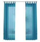 2er-Pack Gardinen Transparent Vorhang Set Wohnzimmer Voile Schlaufenschal mit Bleibandabschluß 61000CN Gardinen Set 61000CNtuerkis-frei | gerdinenbox.com