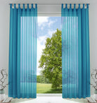2er-Pack Gardinen Transparent Vorhang Set Wohnzimmer Voile Schlaufenschal mit Bleibandabschluß 61000CN Türkis HxB 245x140 cm Gardinen Set 61000CNtuerkis | gerdinenbox.com