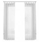 2er-Pack Gardinen Transparent Vorhang Set Wohnzimmer Voile Schlaufenschal mit Bleibandabschluß 61000CN Gardinen Set 61000CNweiss-frei | gerdinenbox.com