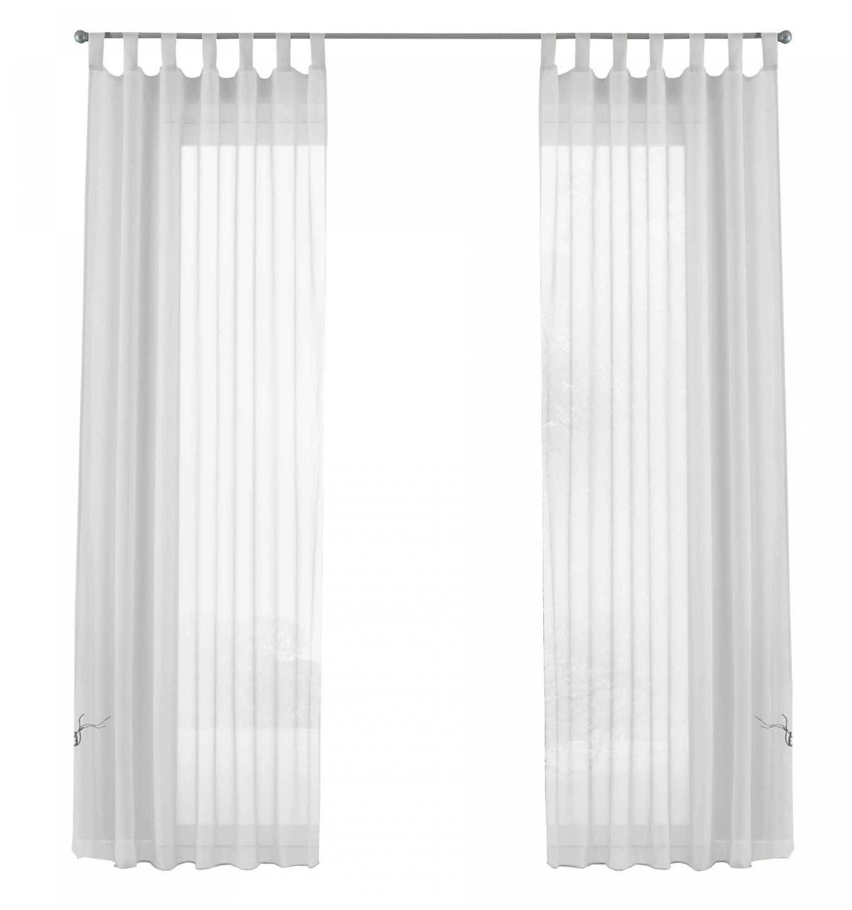 2er-Pack Gardinen Transparent Vorhang Set Wohnzimmer Voile Schlaufenschal mit Bleibandabschluß 61000CN Gardinen Set 61000CNweiss-frei | gerdinenbox.com