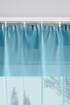 2er-Pack Gardinen Transparent Vorhang Set Wohnzimmer Voile Schlaufenschal mit Bleibandabschluß 61000CN Gardinen Set 61175_schiene_blau | gerdinenbox.com