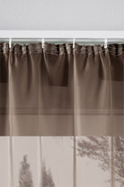 2er-Pack Gardinen Transparent Vorhang Set Wohnzimmer Voile Schlaufenschal mit Bleibandabschluß 61000CN Gardinen Set 61175_schiene_braun | gerdinenbox.com