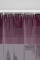 2er-Pack Gardinen Transparent Vorhang Set Wohnzimmer Voile Schlaufenschal mit Bleibandabschluß 61000CN Gardinen Set 61175_schiene_brombeere | gerdinenbox.com