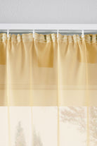 2er-Pack Gardinen Transparent Vorhang Set Wohnzimmer Voile Schlaufenschal mit Bleibandabschluß 61000CN Gardinen Set 61175_schiene_gelb | gerdinenbox.com