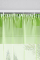 2er-Pack Gardinen Transparent Vorhang Set Wohnzimmer Voile Schlaufenschal mit Bleibandabschluß 61000CN Gardinen Set 61175_schiene_gruen | gerdinenbox.com