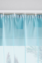 2er-Pack Gardinen Transparent Vorhang Set Wohnzimmer Voile Schlaufenschal mit Bleibandabschluß 61000CN Gardinen Set 61175_schiene_hellblau | gerdinenbox.com