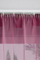 2er-Pack Gardinen Transparent Vorhang Set Wohnzimmer Voile Schlaufenschal mit Bleibandabschluß 61000CN Gardinen Set 61175_schiene_himbeere | gerdinenbox.com
