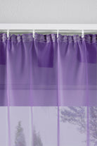 2er-Pack Gardinen Transparent Vorhang Set Wohnzimmer Voile Schlaufenschal mit Bleibandabschluß 61000CN Gardinen Set 61175_schiene_lila | gerdinenbox.com