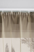2er-Pack Gardinen Transparent Vorhang Set Wohnzimmer Voile Schlaufenschal mit Bleibandabschluß 61000CN Gardinen Set 61175_schiene_nougat | gerdinenbox.com