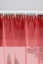 2er-Pack Gardinen Transparent Vorhang Set Wohnzimmer Voile Schlaufenschal mit Bleibandabschluß 61000CN Gardinen Set 61175_schiene_rot | gerdinenbox.com