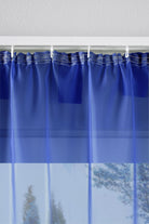 2er-Pack Gardinen Transparent Vorhang Set Wohnzimmer Voile Schlaufenschal mit Bleibandabschluß 61000CN Gardinen Set 61175_schiene_royalblau | gerdinenbox.com