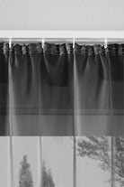 2er-Pack Gardinen Transparent Vorhang Set Wohnzimmer Voile Schlaufenschal mit Bleibandabschluß 61000CN Gardinen Set 61175_schiene_schwarz | gerdinenbox.com