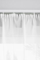 2er-Pack Gardinen Transparent Vorhang Set Wohnzimmer Voile Schlaufenschal mit Bleibandabschluß 61000CN Gardinen Set 61175_schiene_weiss | gerdinenbox.com