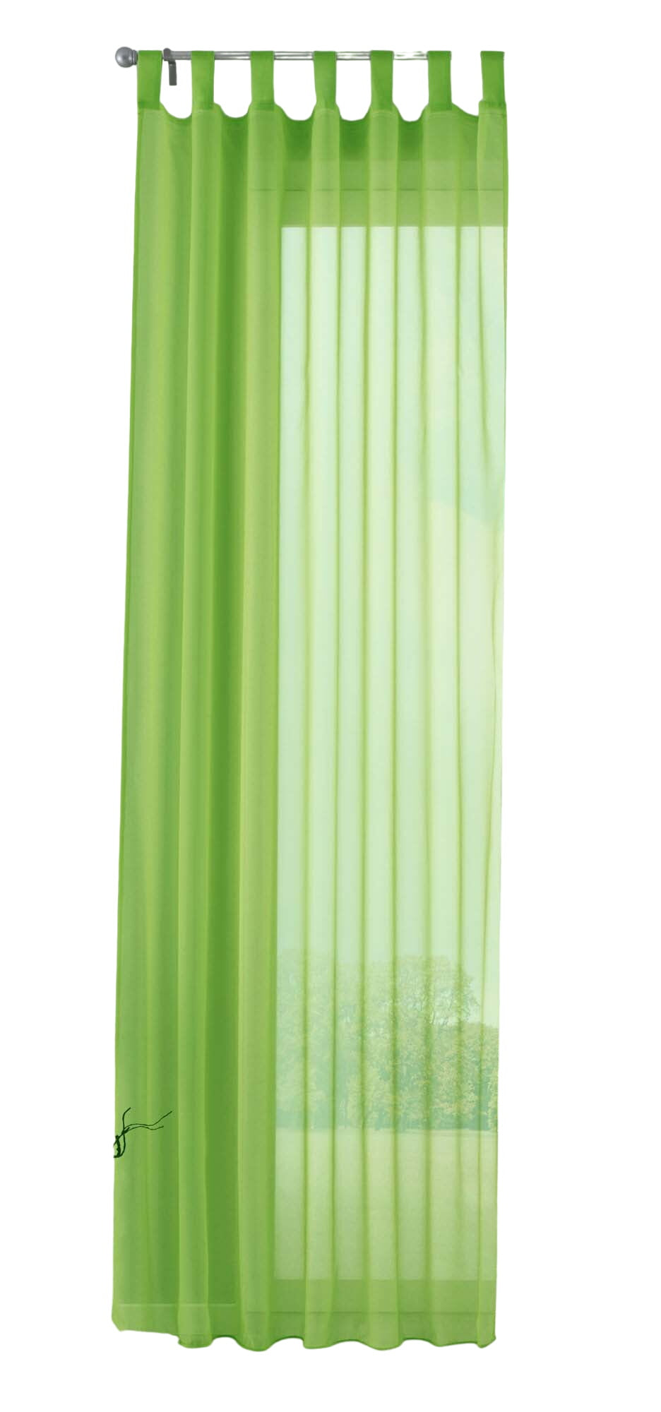 Schlaufenschal Gardine uni transparent Voile 61175 Gardinenschal 61175apfelgruen-crop | gerdinenbox.com
