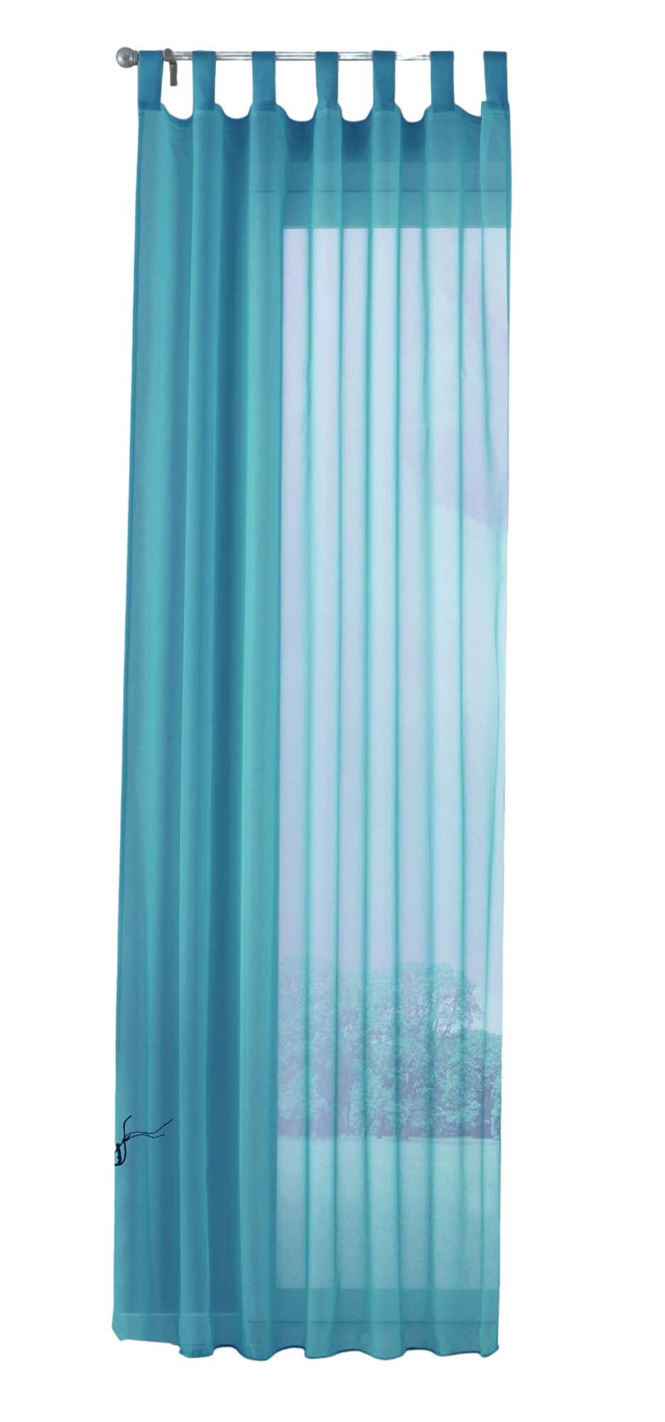 Schlaufenschal Gardine uni transparent Voile 61175 Gardinenschal 61175blau-crop | gerdinenbox.com