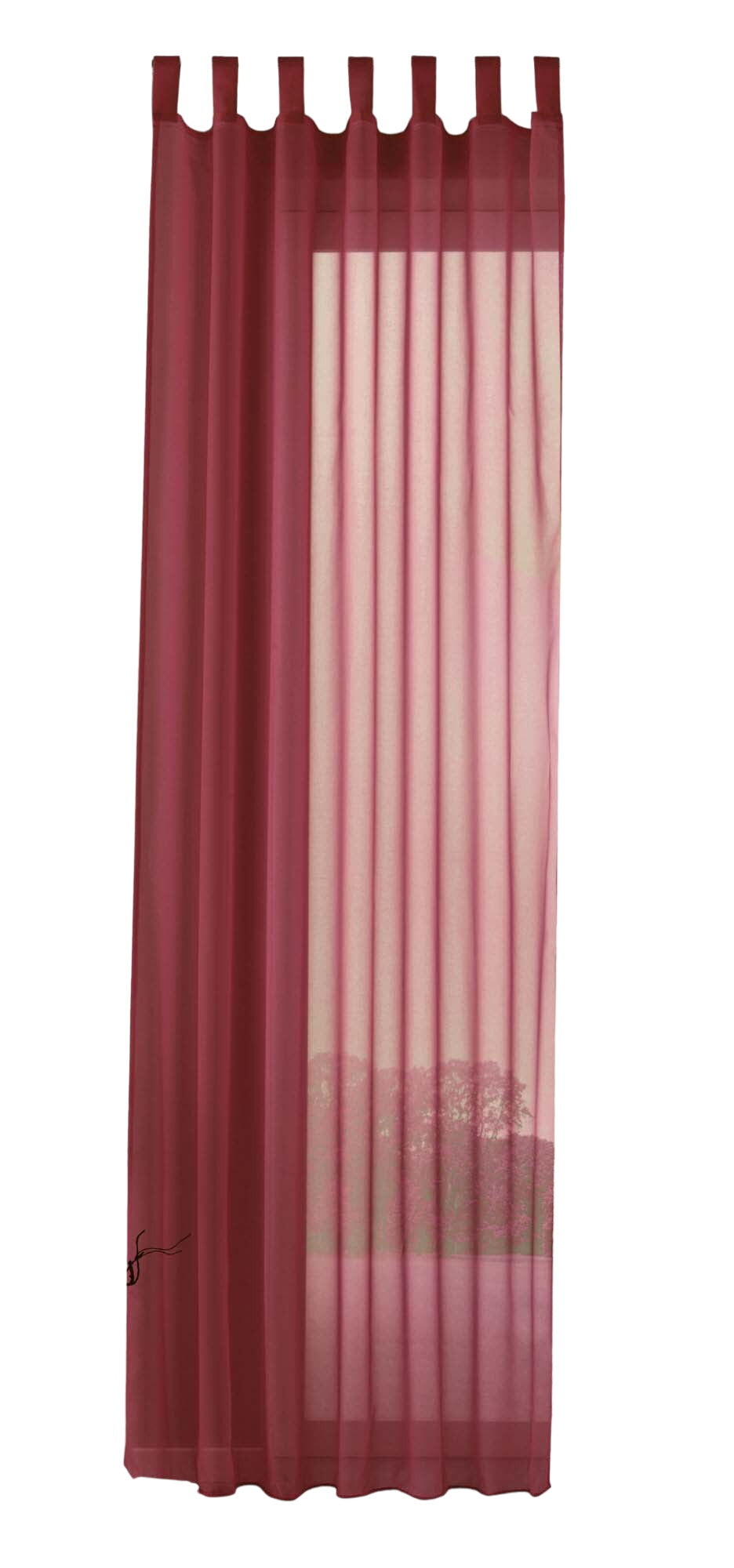 Schlaufenschal Gardine uni transparent Voile 61175 Gardinenschal 61175bordeaux-crop | gerdinenbox.com