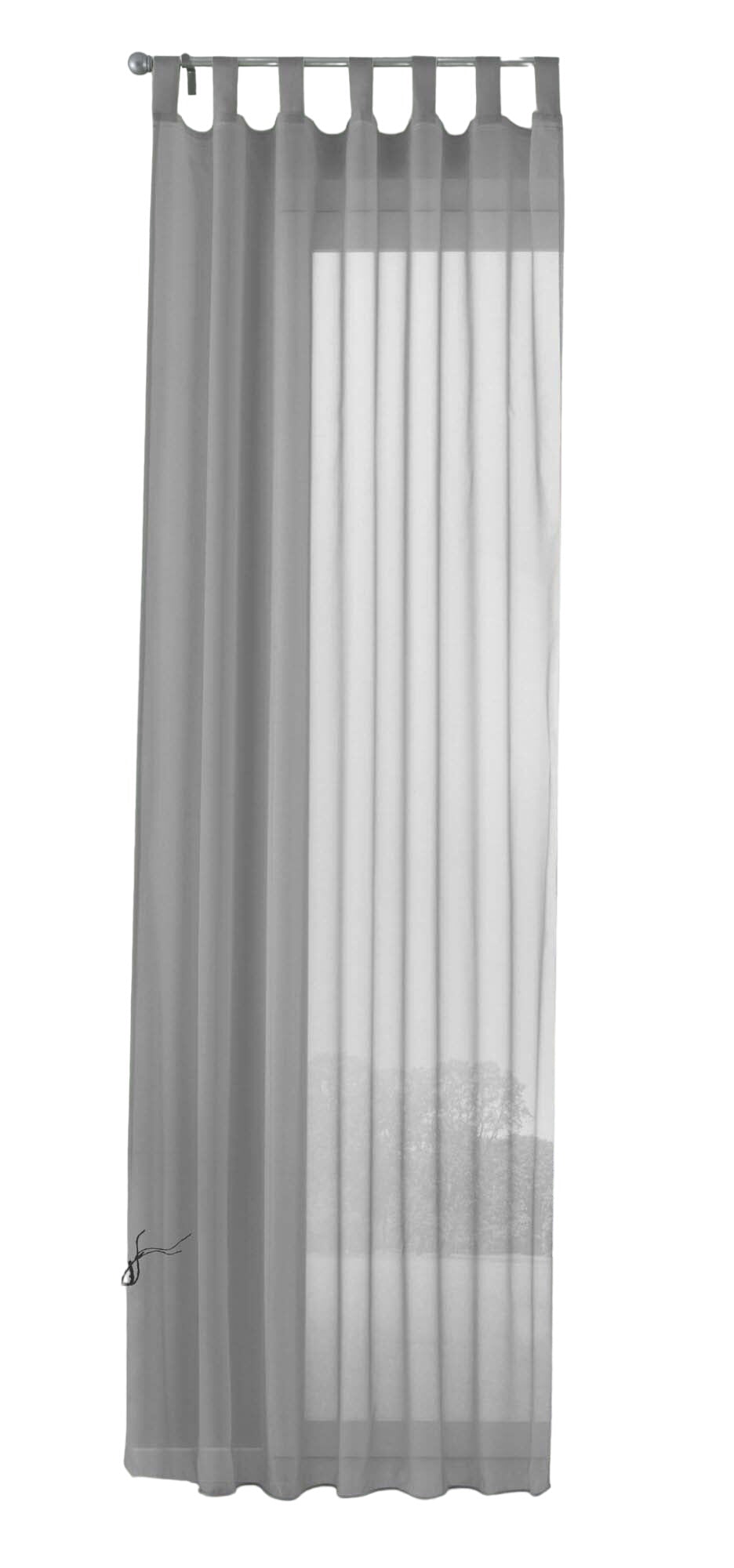 Schlaufenschal Gardine uni transparent Voile 61175 Gardinenschal 61175grau-crop | gerdinenbox.com