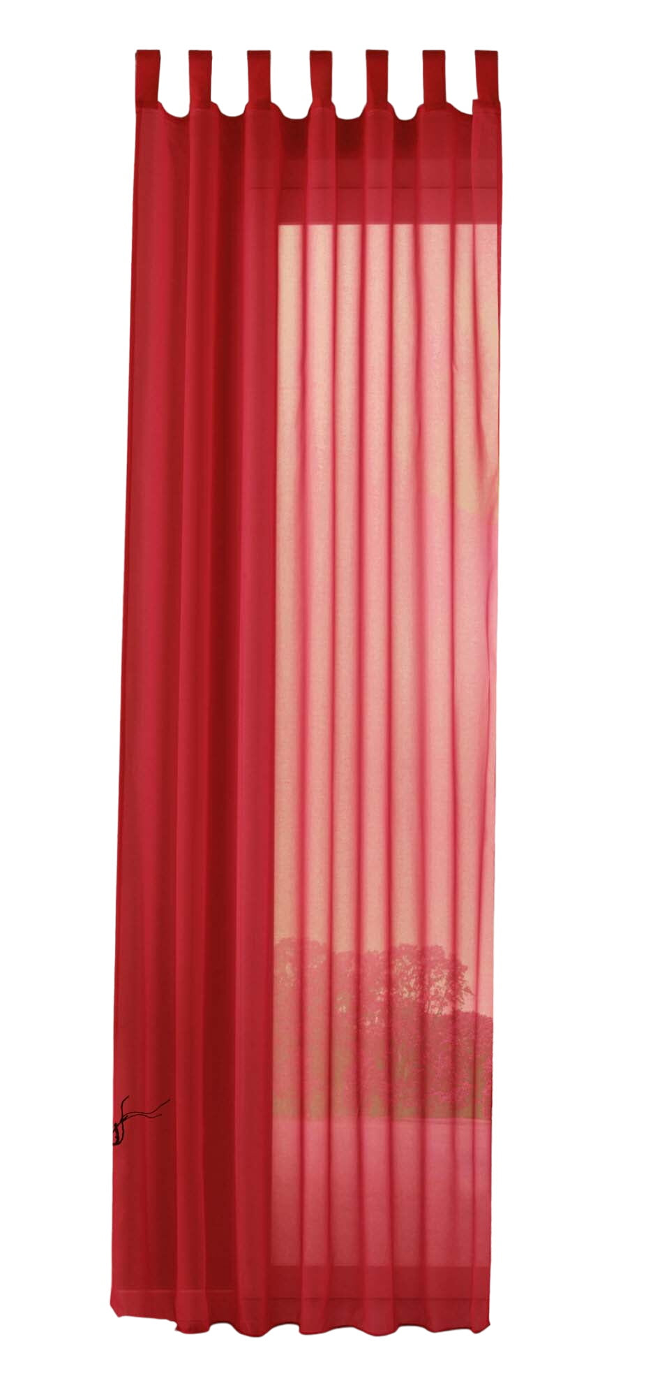 Schlaufenschal Gardine uni transparent Voile 61175 Gardinenschal 61175rot-crop | gerdinenbox.com