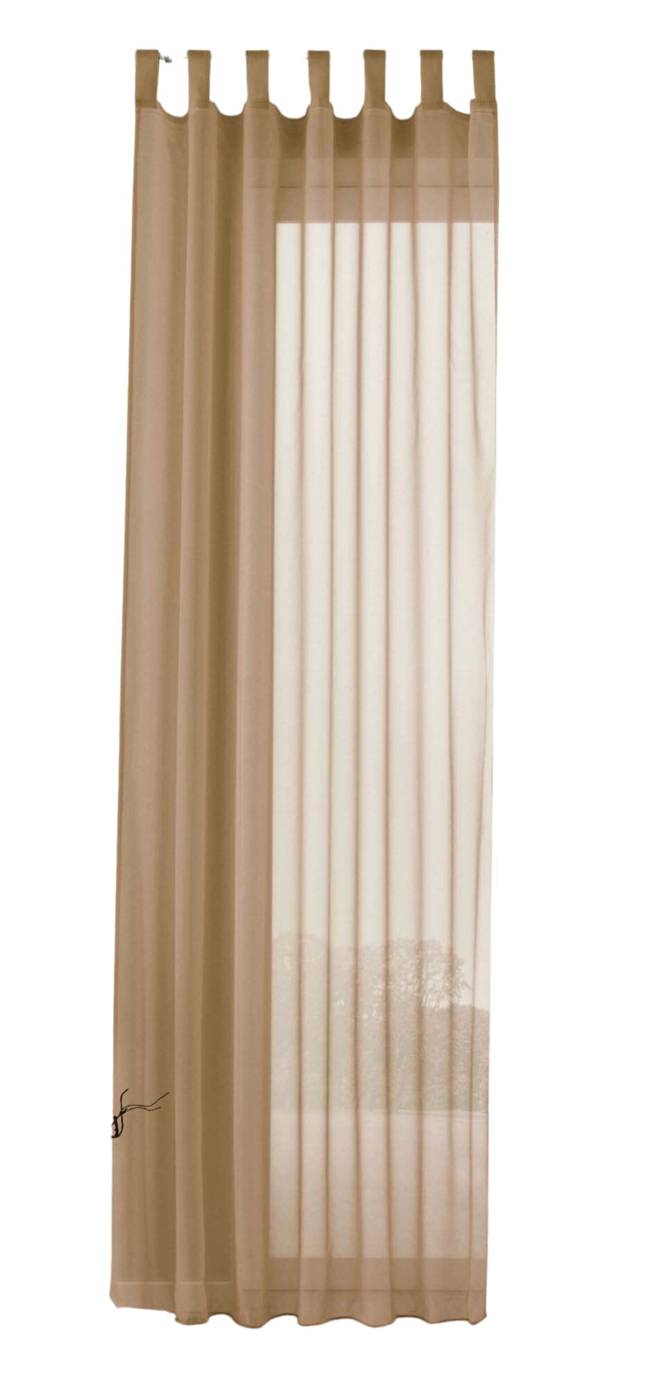 Schlaufenschal Gardine uni transparent Voile 61175 Gardinenschal 61175sand-crop | gerdinenbox.com
