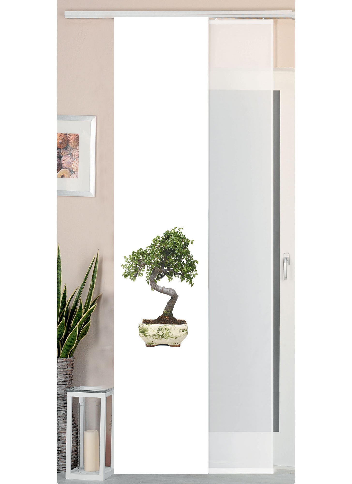 2er Set Schiebegardine Flächenvorhang Wildseide Optik und Voile Paneel 80400 Bonsai Schiebegardine 80400bonsai | gerdinenbox.com