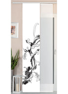 2er Set Schiebegardine Flächenvorhang Wildseide Optik und Voile Paneel 80400 Flower Tattoo Schiebegardine 80400flower_tattoo | gerdinenbox.com