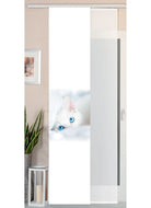 2er Set Schiebegardine Flächenvorhang Wildseide Optik und Voile Paneel 80400 Katze Schiebegardine 80400katze | gerdinenbox.com