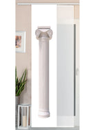 2er Set Schiebegardine Flächenvorhang Wildseide Optik und Voile Paneel 80400 Säule Schiebegardine 80400saeule | gerdinenbox.com